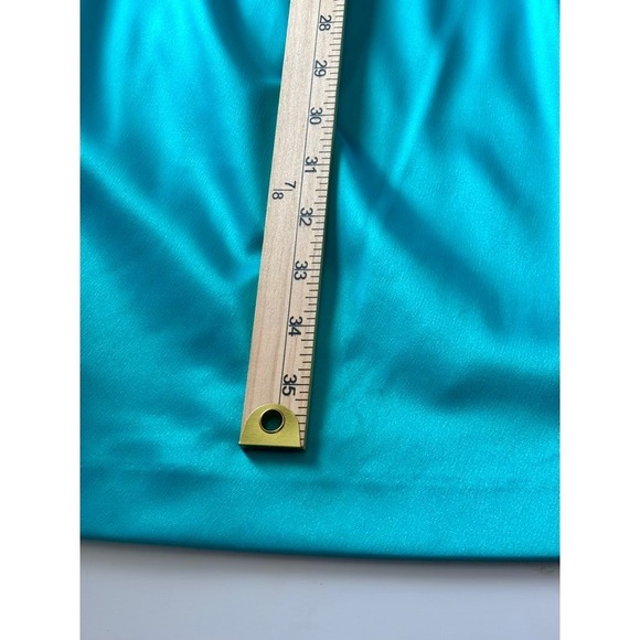 Eliza J Chain Strap Pleated Cocktail Dress Teal Sz 12 70's Mobwife Flirty Siren - Picture 5 of 12